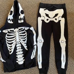 Kids skeleton sweatsuit costume